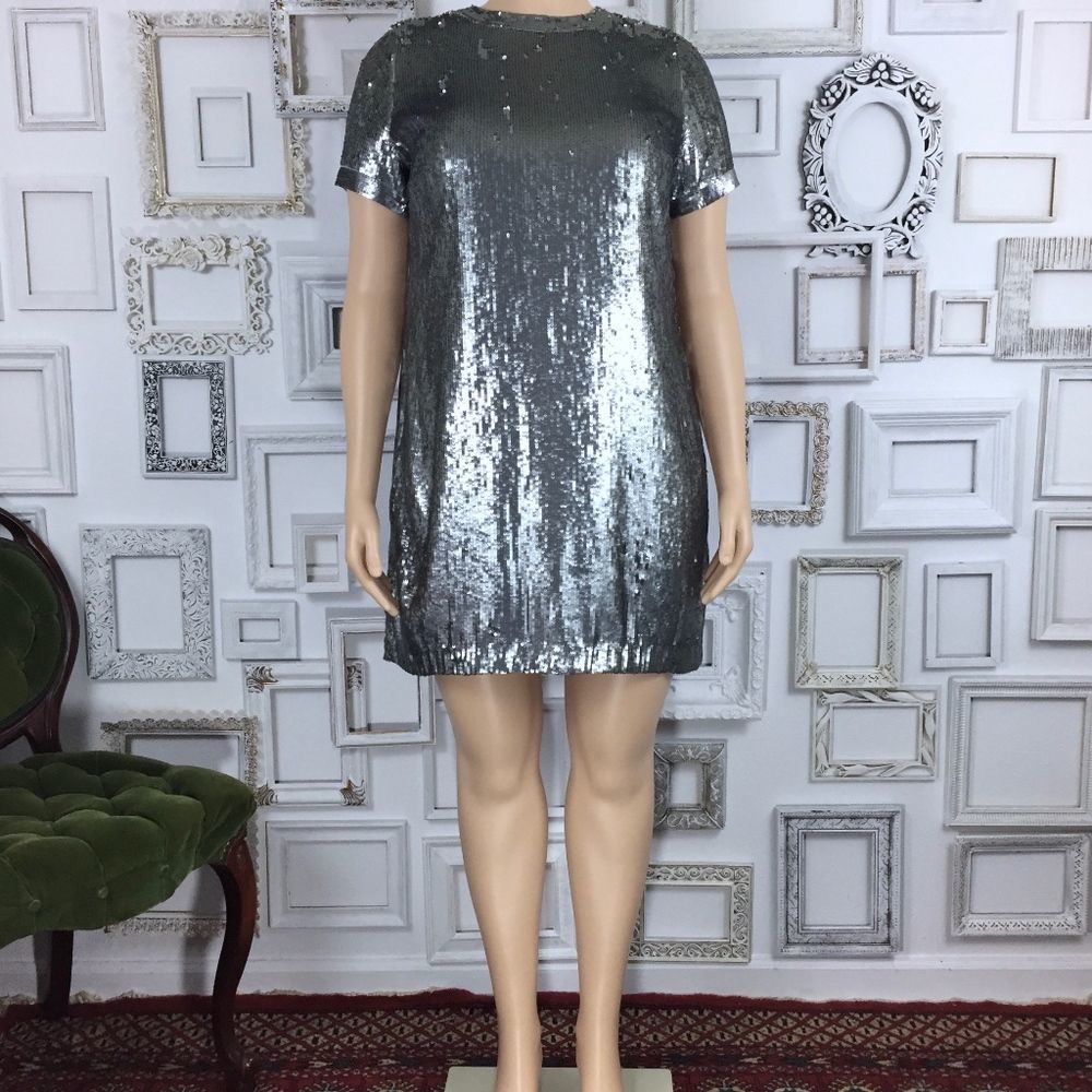 Lauren Ralph Lauren | Silver Sequin Shift Dress